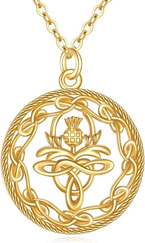 KECHO Scotch Thistle Necklace 14k Gold Thistle Flower Pendant Necklace Jewelry Gifts for Women in Saudi Arabia