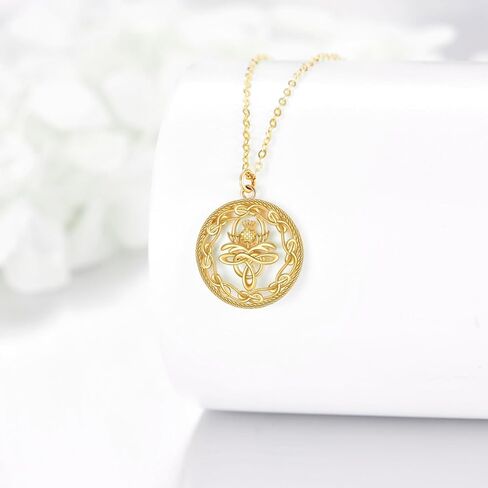 KECHO Scotch Thistle Necklace 14k Gold Thistle Flower Pendant Necklace Jewelry Gifts for Women in Saudi Arabia