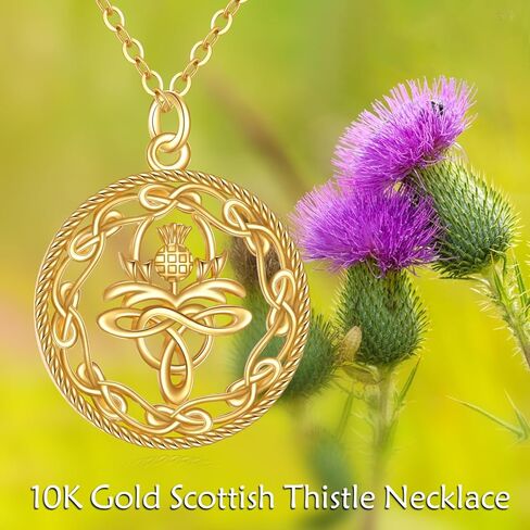 KECHO Scotch Thistle Necklace 14k Gold Thistle Flower Pendant Necklace Jewelry Gifts for Women in Saudi Arabia
