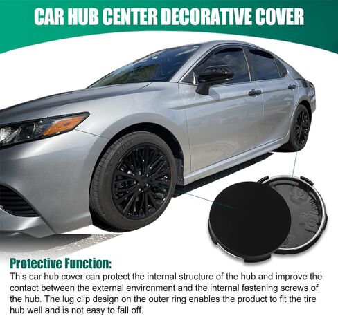 4pcs Center Center Caps ، أغطية مركزية للحافات ، OD 2.36 "ID 2.2" Snap-on Wheel Center Center Caps ، Car Hub Center Center Center Center Center Protectors تناسب معظم السيارات (الطلاء الكهربائي) in Saudi Arabia