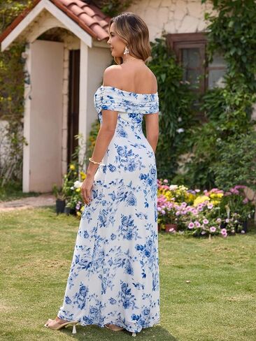 KUTUMAI Women Off Shoulder Bodycon Maxi Long Dress Mesh Ruched Elegant Formal Wedding Guest Dresses in Saudi Arabia