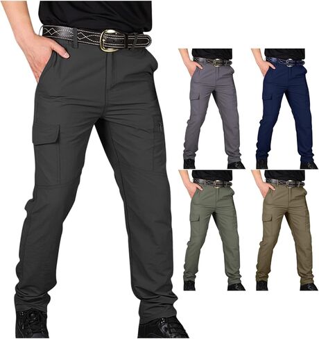 Cargo Pants for Men Slim Fit Water Resistant Breathable Stretchy Lightweight Quick Dry Work Hiking Tactical Pants in Saudi Arabia