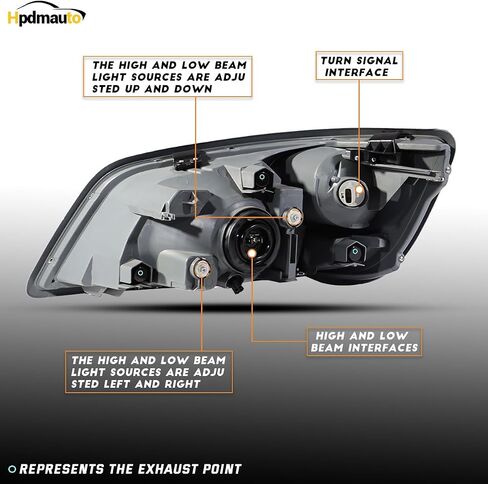 Headlight Assembly fit for 2011+ Hino 238 258 268 338 Truck Right Passenger Side with Silver Painted Headlamp (LED Lens) in Saudi Arabia