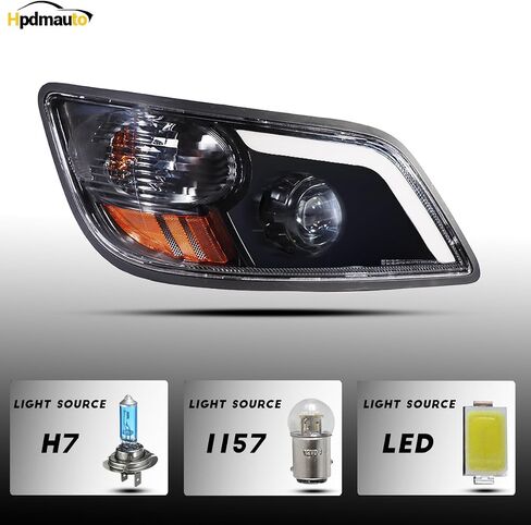 Headlight Assembly fit for 2011+ Hino 238 258 268 338 Truck Right Passenger Side with Silver Painted Headlamp (LED Lens) in Saudi Arabia