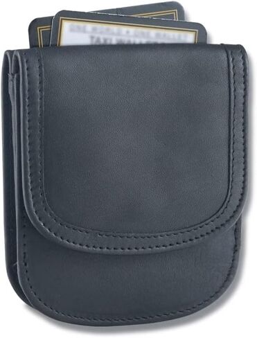 Taxi Wallet® Tw14 -Saddle Black - جلد ناعم ، مضغوط ، محفظة قابلة للطي الجيب الأمامي - للبطاقات ، العملات المعدنية ، الفواتير ، المعرف (الرجال والنساء) in Saudi Arabia