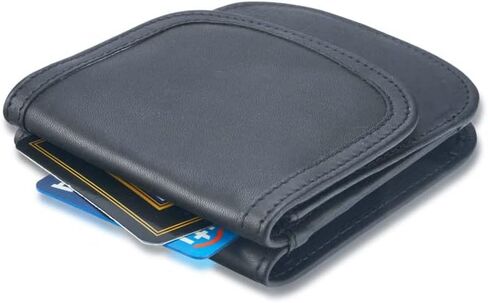 Taxi Wallet® Tw14 -Saddle Black - جلد ناعم ، مضغوط ، محفظة قابلة للطي الجيب الأمامي - للبطاقات ، العملات المعدنية ، الفواتير ، المعرف (الرجال والنساء) in Saudi Arabia