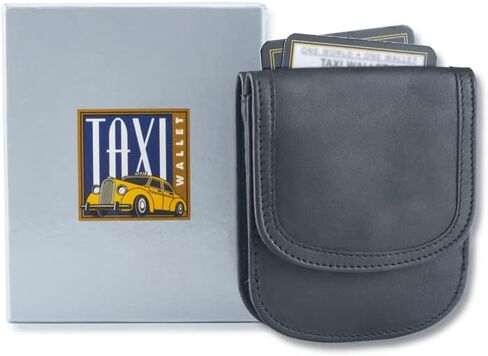 Taxi Wallet® Tw14 -Saddle Black - جلد ناعم ، مضغوط ، محفظة قابلة للطي الجيب الأمامي - للبطاقات ، العملات المعدنية ، الفواتير ، المعرف (الرجال والنساء) in Saudi Arabia
