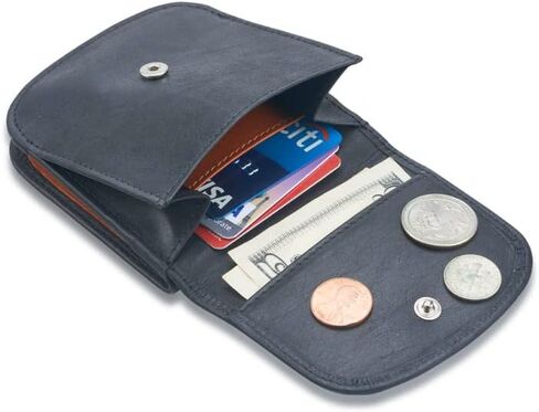 Taxi Wallet® Tw14 -Saddle Black - جلد ناعم ، مضغوط ، محفظة قابلة للطي الجيب الأمامي - للبطاقات ، العملات المعدنية ، الفواتير ، المعرف (الرجال والنساء) in Saudi Arabia