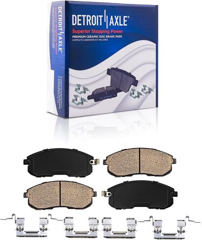 Detroit Axle - Front Brake Kit for 2007-2012 Nissan Sentra Versa 2009-2014 Cube 2010 2011 2012 Drilled & Slotted Disc Brakes Rotors Ceramic Brake Pads Replacement in Saudi Arabia