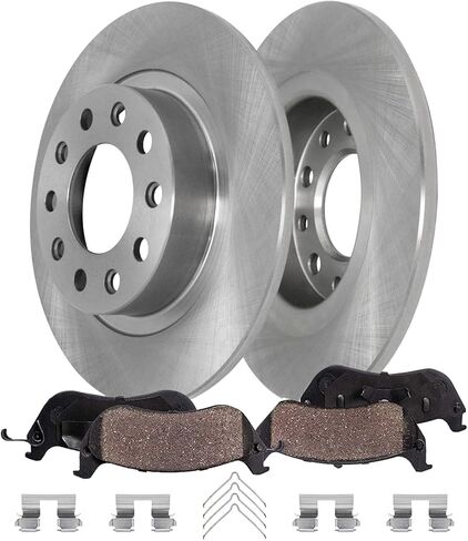 Detroit Axle - Rear Brake Kit for 2013-2016 Dodge Dart, 2014 2015 Disc Brake Rotors Ceramic Brake Pads with Hardware Replacement : 10.39" inch Rotors in Saudi Arabia