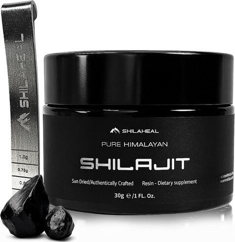 Authentic Pure Shilajit Resin from Ladakh, Himalayas | 100% Natural | 60g jar | Stamina and Energy Boost | 78%+ Fulvic Acid | Immune Support | for Men & Women | 4-Month Supply | 85+ Trace Minerals in Saudi Arabia