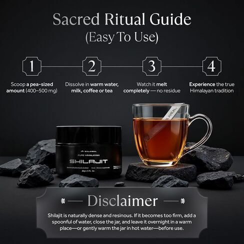 Authentic Pure Shilajit Resin from Ladakh, Himalayas | 100% Natural | 60g jar | Stamina and Energy Boost | 78%+ Fulvic Acid | Immune Support | for Men & Women | 4-Month Supply | 85+ Trace Minerals in Saudi Arabia