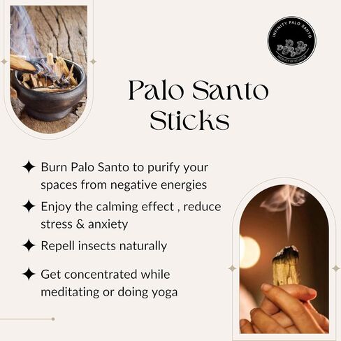 12 عصي Premiun Palo Santo من الإكوادور - Wild Harved ، 100 ٪ طبيعية ومستدامة عصا مثالية لليوغا الوساطة أو الصلاة in Saudi Arabia