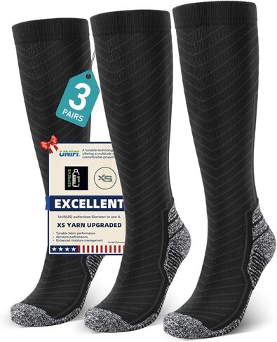 Compression Socks for Men & Women (2/4/6 Pairs) 20-30 mmHg Graduated Compression Knee High for Running, Athletic in Kuwait