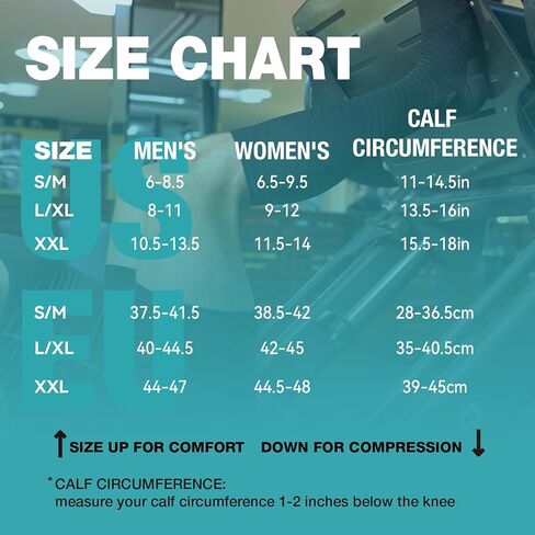 Compression Socks for Men & Women (2/4/6 Pairs) 20-30 mmHg Graduated Compression Knee High for Running, Athletic in Kuwait