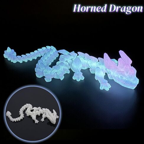 6PCS 3D Printed Dragon Glow in The Dark - Rainbow Luminous Dragons, 3D Dragon Toys for Home Decor, Desktop Pet, Best Gifts for Kids & Adults, Fantasy Collectibles in Kuwait