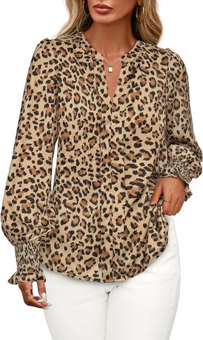 Mascomoda Womens Boho Floral Long Sleeve Tops Fall Flash in Kuwait