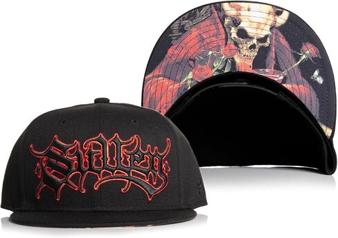 Sullen Men's Til Death Graphic Tattoo Lifestyle Flatbill Snapback Hat Black in Saudi Arabia