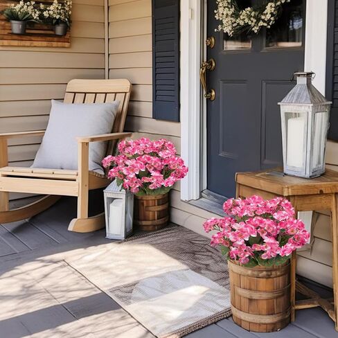 4PCS Geraniums Artificial Flowers Realistic Artificial Flowers for Outdoors Faux Red Geranium Silk Flower Outdoor Faux Plants Bush for Planters Front Porch Garden Home Fountain Window Box Decor in Saudi Arabia