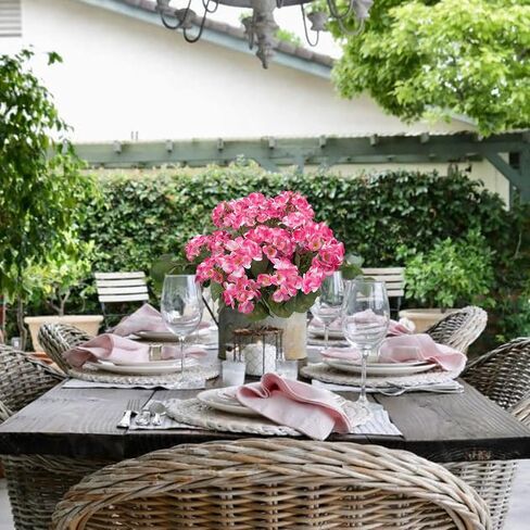 4PCS Geraniums Artificial Flowers Realistic Artificial Flowers for Outdoors Faux Red Geranium Silk Flower Outdoor Faux Plants Bush for Planters Front Porch Garden Home Fountain Window Box Decor in Saudi Arabia