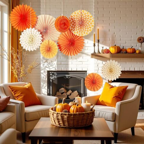 SUNBEAUTY Daisy Paper Flowers Party Decorations, Party Flower Decorations, Orange Yellow Flowers Wall Hanging, 1st Birthday Bridal Baby Shower Wedding Classroom Tea Party Daisy Décor in Saudi Arabia