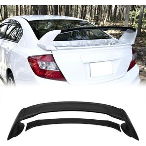 Spoiler Trunk متوافق مع 2012-2015 هوندا سيفيك سيدان 4 أبواب ، موغن على طراز Mugen ABS Tail Tail Spoiler Wing ، أسود غير مصقول in Kuwait