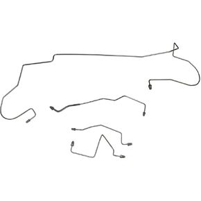 Inline Tube Compatible with 2002-04 Dodge Dakota V6 4WD ABS Front Brake Line Kit 4pc, Stainless in Saudi Arabia