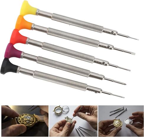 Accuracy Screwdriver Set, 5 Extra Replace Blades Miniature Screwdriver Set for Watch Repair Eyeglasses Repair Jewelry Work in Saudi Arabia