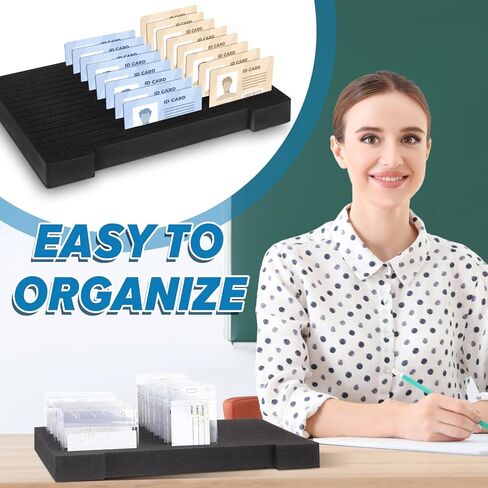 chunful 1 pc name tag stare with case ، يحمل صينية تخزين شارة اسم الرغوة 48 شارة معرف شارة منظم لمدرسة المكتب المكتبية ، 14 × 10.6 × 4 بوصة (clear) in Kuwait