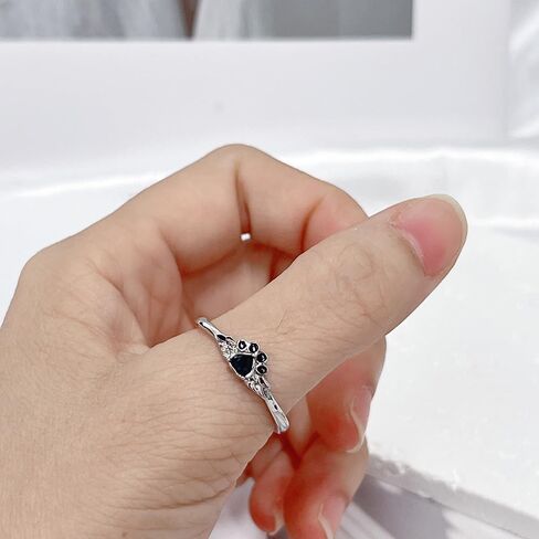 جرو عشاق الحيوانات الأليفة PAW PRINT RING STERLING SIVAL PLATED RINGS ALTIM TALL CRYSTAL CRYSTAL BAND MIDLY BAND FIT ANGELLE ANGELRY JOLDRY DOG CAT RING in Saudi Arabia