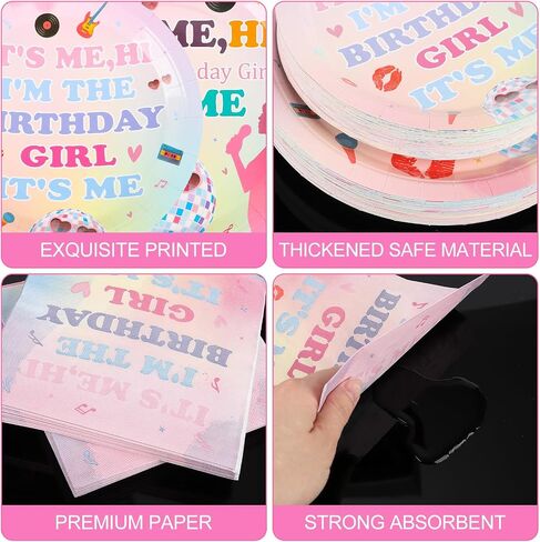 200pcs Pink Bow Party Plates Kit ، تقدم 50 - تشمل الألواح والمناديل والشوكات لفتاة وبكالوريوس والعرائس والمشاركة وتزيين عيد الميلاد in Kuwait
