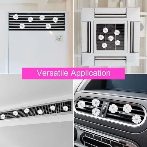 Daisy Air Vent Clips - 6 PCS Cute Flower Car Air Criteners Vents Clips Glam Car Interior Decor Exclies for Women (White)+ Hook Mask Hook in Saudi Arabia