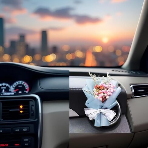 Blue Small Bouquet Car Air Freshener Vent Clips, Mini Dried Flowers Bouquet for Car Air Vent Clips, Car Air Outlet Perfume, Air Fresheners Car Air Fresheners Interior Accessories Decoration in Saudi Arabia