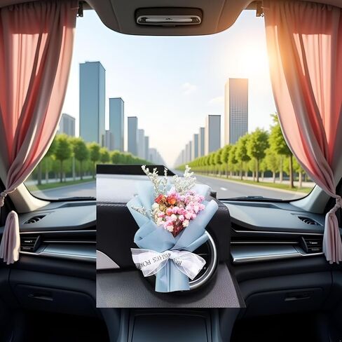 Blue Small Bouquet Car Air Freshener Vent Clips, Mini Dried Flowers Bouquet for Car Air Vent Clips, Car Air Outlet Perfume, Air Fresheners Car Air Fresheners Interior Accessories Decoration in Saudi Arabia