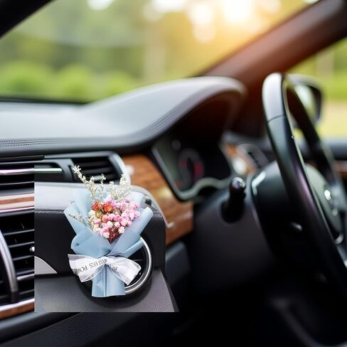 Blue Small Bouquet Car Air Freshener Vent Clips, Mini Dried Flowers Bouquet for Car Air Vent Clips, Car Air Outlet Perfume, Air Fresheners Car Air Fresheners Interior Accessories Decoration in Saudi Arabia