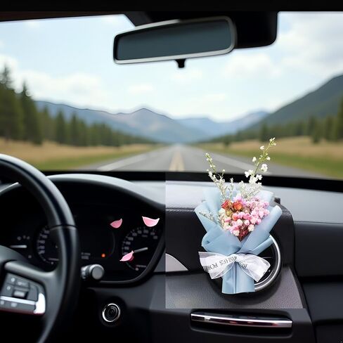 Blue Small Bouquet Car Air Freshener Vent Clips, Mini Dried Flowers Bouquet for Car Air Vent Clips, Car Air Outlet Perfume, Air Fresheners Car Air Fresheners Interior Accessories Decoration in Saudi Arabia