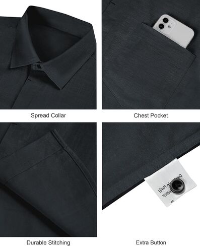 Linen Shirts for Men Button Down Short Sleeve Shirt Button up Men's Casual Shirt Mens Big and Tall Vacation Hawaiian in Saudi Arabia