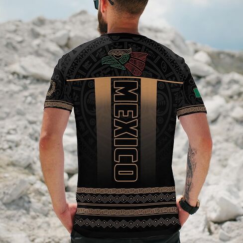 Aztec Shirt for Men, Mexican Flag Shirt, Vintage Mexican Tshirt, Mexico Shirts Men in Saudi Arabia