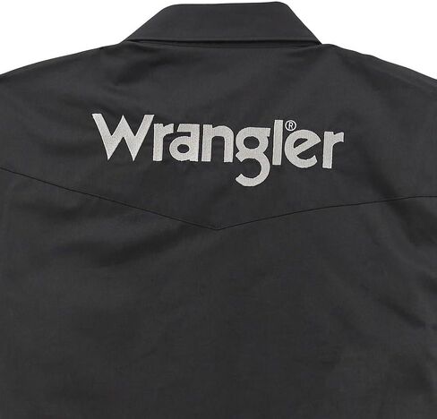 Wrangler Men's Logo Classic Fit Long Sleeve Snap Shirt - Black in Saudi Arabia