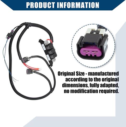 Dual Electric Fan Wiring Harness for Silverado 1500 2500 3500 for Sierra 1500 2500 3500 Pickup/Double Cooling Fan Harness/Durable / 1 Pcs Black in Saudi Arabia