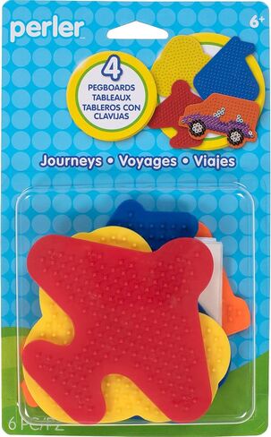 Perler 22645 Fuse Bead Pegboards 7-Pack-Boy/Girl/Bear/Monkey/Butterfly/2 Flowers in Kuwait