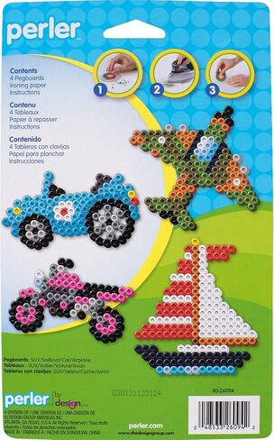 Perler 22645 Fuse Bead Pegboards 7-Pack-Boy/Girl/Bear/Monkey/Butterfly/2 Flowers in Kuwait