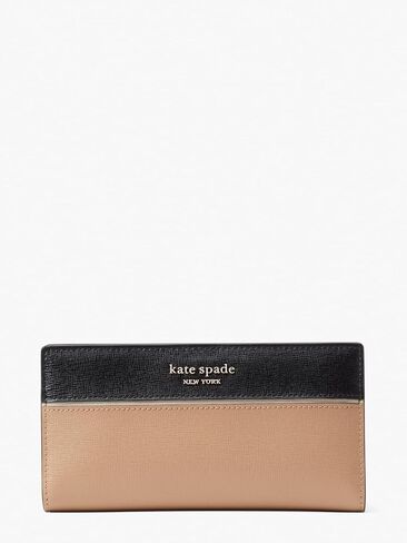 kate spade new york Women's Morgan Colorblocked Saffiano Leather Flap Chain Wallet, Cafe Mocha Multi in Saudi Arabia