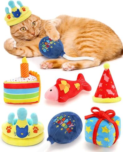 6 Pack Donut Cat Catnip Toys Kitten Chew Knickknack Sprinkles Interactive Pillows Teeth Grinding Catmint Plush Plaything Kitty Birthday Ideas Supplies 4 Inches in Kuwait