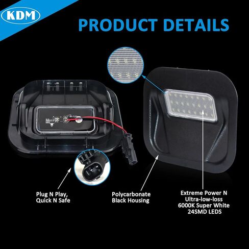 KDM LED Rear Tailgate Step Light with Wiring Harness Connector Fit for 2020-2021 GMC Sierra 1500 2500 3500 HD,2020 Chevy Silverado 1500 2500 3500 HD,6000K Multi-Pro Truck Bed Lamp Replacement 84347814 in Saudi Arabia