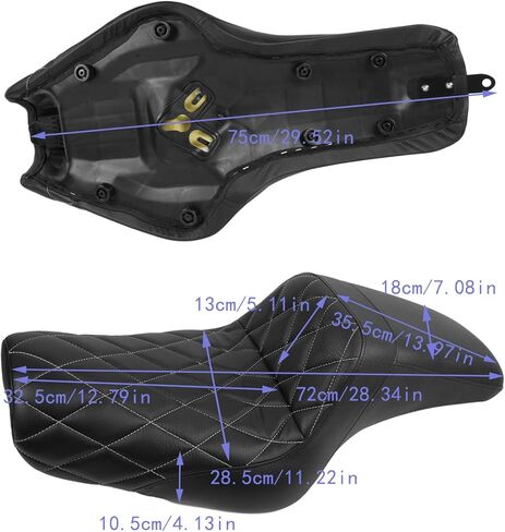 مقعدان لأعلى، وسادة مقعد السائق + الراكب، نوع متدرج، لدراجة Harley-Davidson Sportster Iron XL883 XL1200 (2004-up) / نصف خطوط أفقية/مناسبة لأكثر من 3.3 جالون in Kuwait