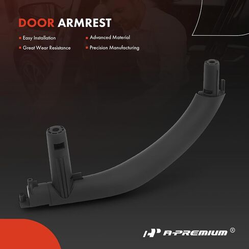 A-Premium Door Renrest Door Door Door Door Door Handle Trim متوافق مع BMW F15 Series X5 2014-2018 ، F16 Series X6 2015-2018 ، جانب الركاب الأيمن ، الأسود in Kuwait
