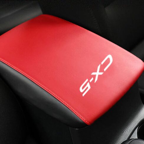 Boyuer for Mazda CX-5/CX5 2017 2018 2019 2020 2021 2022 2023 2024 2025 Center Cover Cover Cover Leather Cover Cover Automatic Car Indior Decoration Accountors （Red+Black） in Kuwait