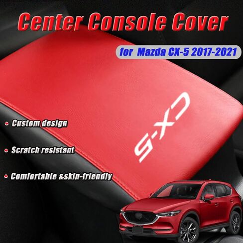 Boyuer for Mazda CX-5/CX5 2017 2018 2019 2020 2021 2022 2023 2024 2025 Center Cover Cover Cover Leather Cover Cover Automatic Car Indior Decoration Accountors （Red+Black） in Kuwait