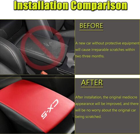Boyuer for Mazda CX-5/CX5 2017 2018 2019 2020 2021 2022 2023 2024 2025 Center Cover Cover Cover Leather Cover Cover Automatic Car Indior Decoration Accountors （Red+Black） in Kuwait
